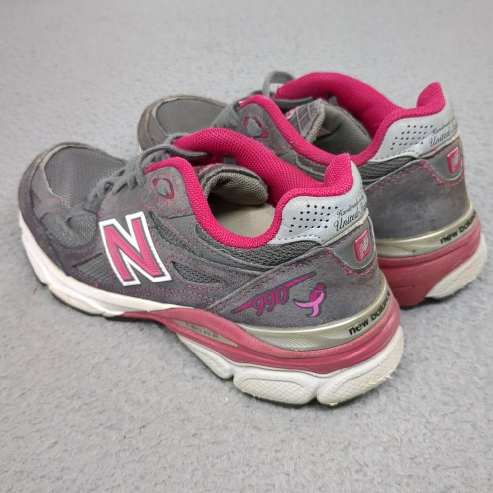 New Balance 990v3 Shoes Womens Size 7.5 AA Gray Pink Breast Cancer Running USA - Picture 4 of 16